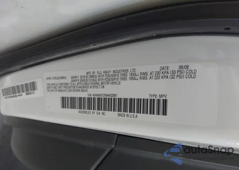 2009 Subaru Tribeca Limited 7-Passenger z USA, uszkodzony, nr VIN 4S4WX97D694402691